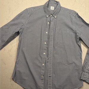 GAP Men's Black and White Gingham Shirt